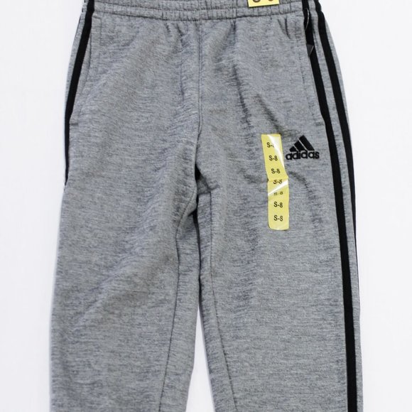 Adidas Kid's Unisex 3-Stripe Tapered Sweatpants Charcoal Grey Medium AK5829 - Picture 1 of 5